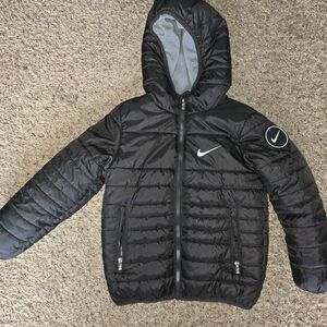 Nike Kids Black Hooded Puffer Jacket
